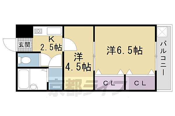 京都府京都市右京区梅津中村町(賃貸マンション2K・1階・30.00㎡)の写真 その2