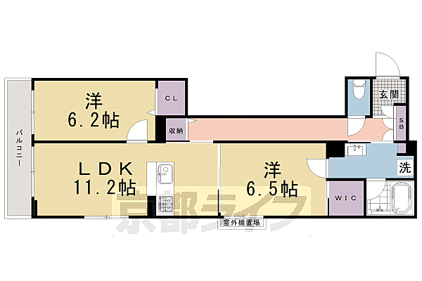 Ｈｅｒｉｔａｇｅ洛南東寺 303｜京都府京都市南区八条内田町(賃貸マンション2LDK・3階・63.67㎡)の写真 その2