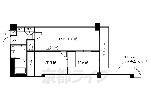 インペリアルパレスリバーサイド 615｜京都府京都市伏見区向島庚申町(賃貸マンション2LDK・6階・54.47㎡)の写真 その2