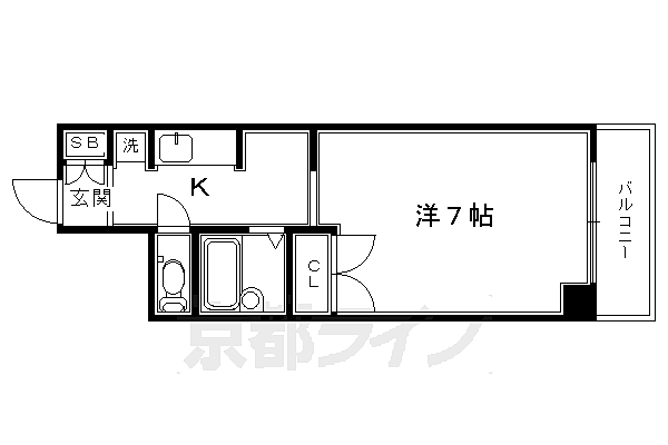 Ｍｅｒｃｕｒｉｏ　Ｋｉｏｔｏ 702｜京都府京都市南区東九条下殿田町(賃貸マンション1K・7階・21.50㎡)の写真 その2