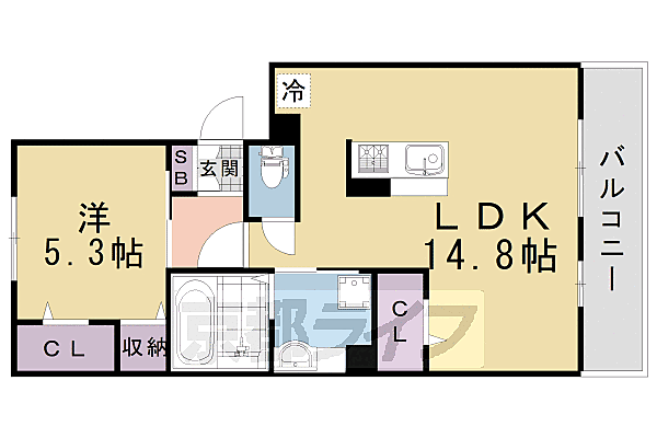 カーサ　ルミノサ　ドゥーエ 202｜京都府京都市伏見区竹田泓ノ川町(賃貸アパート1LDK・2階・48.90㎡)の写真 その2