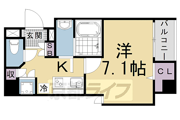 アドバンス京都デタンデュ 808｜京都府京都市南区吉祥院九条町(賃貸マンション1K・8階・25.61㎡)の写真 その2