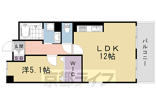 京都府京都市右京区西院南高田町(賃貸マンション1LDK・7階・41.20㎡)の写真 その2