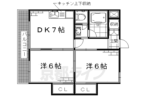 レスポワール丹波橋 105｜京都府京都市伏見区指物町(賃貸マンション2DK・1階・42.12㎡)の写真 その2