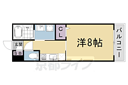 JR山陰本線 丹波口駅 徒歩8分の賃貸マンション 4階1Kの間取り