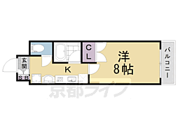 JR山陰本線 二条駅 徒歩2分の賃貸マンション 3階1Kの間取り