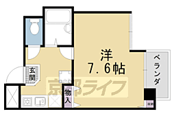 京都市営烏丸線 烏丸御池駅 徒歩4分の賃貸マンション 3階1Kの間取り