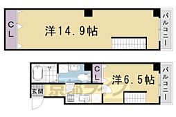 ブリエ五条大宮 5階2Kの間取り