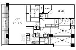 サンクタス四条烏丸スティーロレジデンス 13階2LDKの間取り