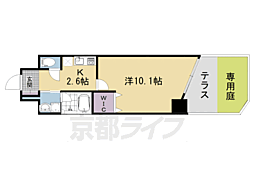 ベラジオ烏丸東 1階1Kの間取り