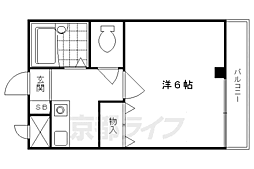 阪急京都本線 西京極駅 徒歩2分の賃貸マンション 5階1Kの間取り