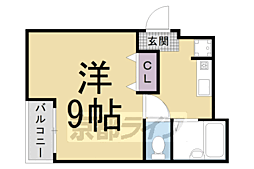 JR山陰本線 嵯峨嵐山駅 徒歩3分の賃貸マンション 3階1Kの間取り