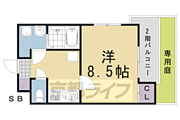 阪急京都本線 桂駅 徒歩10分の賃貸アパート 2階1Kの間取り