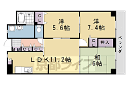 阪急京都本線 桂駅 徒歩23分の賃貸マンション 1階3LDKの間取り
