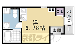 ＫＹＯＴＯ　ＨＯＵＳＥ西寺 1階ワンルームの間取り
