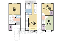 京都市南区久世大藪町戸建 3DKの間取り
