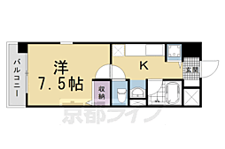 京阪本線 中書島駅 徒歩29分の賃貸マンション 3階1Kの間取り