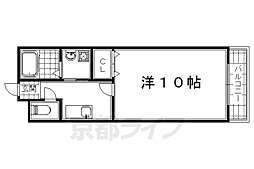 JR奈良線 稲荷駅 徒歩4分の賃貸マンション 2階1Kの間取り