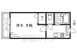 京阪本線 丹波橋駅 徒歩8分の賃貸マンション 1階1Kの間取り
