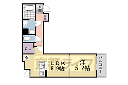 京阪本線 龍谷大前深草駅 徒歩7分の賃貸アパート 3階1LDKの間取り