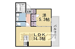 京阪本線 丹波橋駅 徒歩7分の賃貸アパート 3階1LDKの間取り