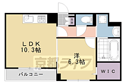 JR東海道・山陽本線 向日町駅 徒歩29分の賃貸アパート 2階1LDKの間取り