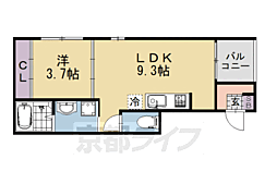 近鉄京都線 伏見駅 徒歩6分の賃貸アパート 3階1LDKの間取り