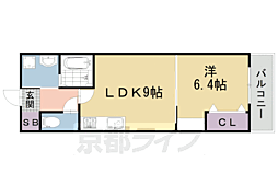 京阪本線 中書島駅 徒歩6分の賃貸アパート 3階1LDKの間取り