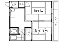 近鉄京都線 向島駅 徒歩7分の賃貸マンション 3階2DKの間取り