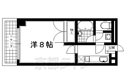 カーサヴェルディー 2階1Kの間取り