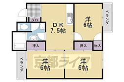 ヒルサイドハウス 1階3DKの間取り