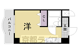 長岡プラザ 4階ワンルームの間取り