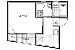 アルメール八条 2階1Kの間取り
