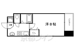 京都市営烏丸線 四条駅 徒歩5分の賃貸マンション 8階1Kの間取り