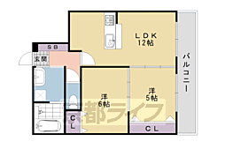 阪急京都本線 桂駅 4.4kmの賃貸マンション 1階2LDKの間取り