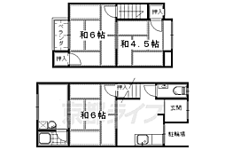 京阪宇治線 観月橋駅 徒歩7分の賃貸一戸建て 3DKの間取り