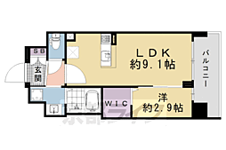 ソルテラス京都ＪＵＪＯ薫 2階1LDKの間取り