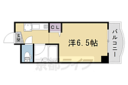 阪急京都本線 西院駅 徒歩4分の賃貸マンション 3階1Kの間取り