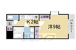 京阪本線 藤森駅 徒歩10分の賃貸マンション 1階1Kの間取り