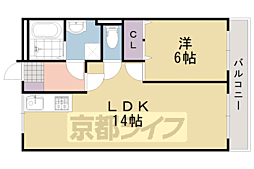 GRAND大山崎 1LDKの間取図画像