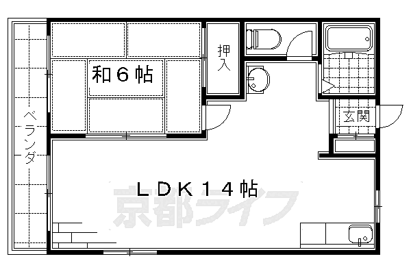 グランドール伏見 209｜京都府京都市伏見区深草大亀谷大谷町(賃貸マンション1LDK・2階・40.00㎡)の写真 その2