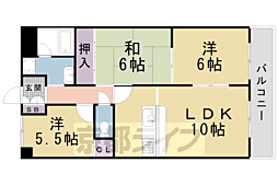 近鉄京都線 向島駅 徒歩8分の賃貸マンション 4階3LDKの間取り