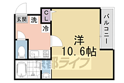 京都地下鉄東西線 二条駅 徒歩13分の賃貸マンション 3階1Kの間取り