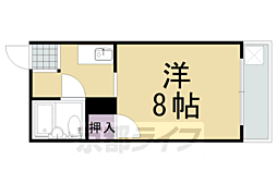 コーポボンジュール 2階1Kの間取り