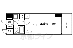 デリード河原町 4階ワンルームの間取り