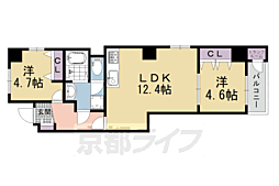 ベル・クローチェ京都洛央 2LDKの間取図画像
