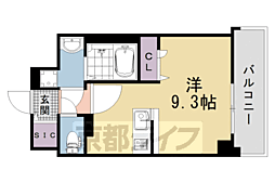 阪急京都本線 西院駅 徒歩13分の賃貸マンション 6階ワンルームの間取り
