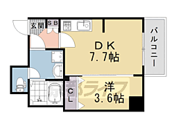 阪急京都本線 西院駅 徒歩13分の賃貸マンション 5階1DKの間取り