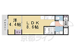 京阪本線 伏見桃山駅 徒歩6分の賃貸マンション 2階1LDKの間取り