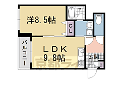 クレアーレ五条大宮 1階1LDKの間取り